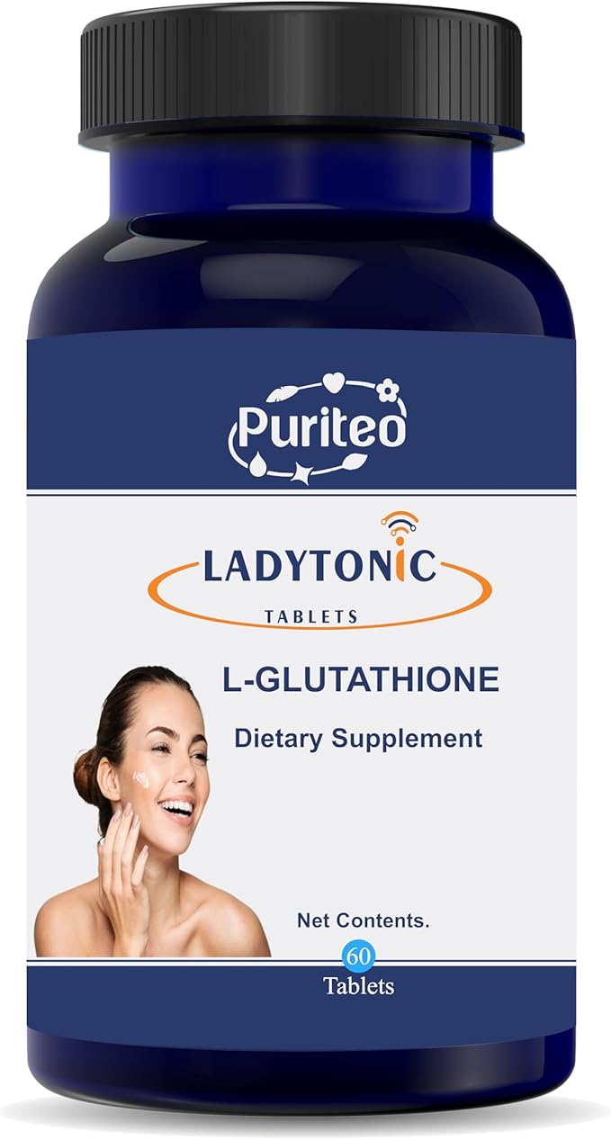 LADYTONIC Tablet L-GLUTOTHIONE 500MG Vitamin C Grape Seed Extract | Vitamin E Tablets - (Pack of 2, 60 Tablets Each)