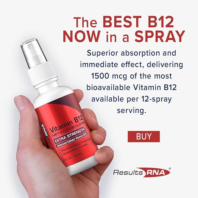 Results RNA - Advanced Cellular Vitamin B12 Methylcobalamin Supports Heart Health, Good Mood, Energy & Brain Function. Enjoy Superior Absorption Vitamin B12 Formula. (2 oz - 30 Servings)