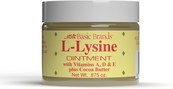 L-Lysine Ointment - 0.875 oz - Lysine Cold Sore Treatment and Blister Relief - Soothes Chapped Lips and Dry Skin – 2-Pack