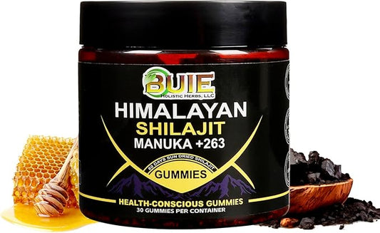 Himalayan Shilajit Gummies | Sweetened by Organic Manuka Honey | Natural Humic & Fulvic Acid | Immune & Joint Support, Heart & Brain Cellular Health | Health-Conscious Gummies | 30 Gummies