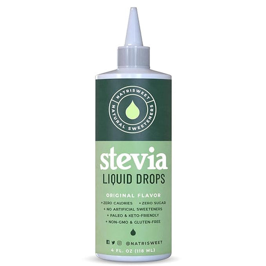 Natrisweet Liquid Stevia Drops 4 fl oz, Pure Sweetener from Stevia Extract Sugar Substitute, No Calorie Keto Sweetner, Mix Liquid