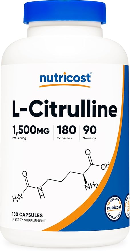 Nutricost L-Citrulline 750mg, 180 Capsules (2 Bottles)