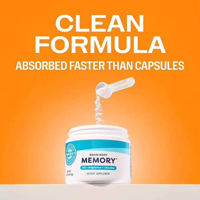 Vimergy Brain Body Memory* – Powers 5 Memory Types and 10 Benefits of Memory Function - Fast-Absorbing, only Three Ingredients - Non-GMO and Gluten Free - 1 Scoop for Ages 18+