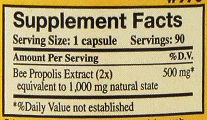 Propolis-Raw Unprocessed 1000mg Y.S. Organic Bee Farms 90 Caps, Pack of 2