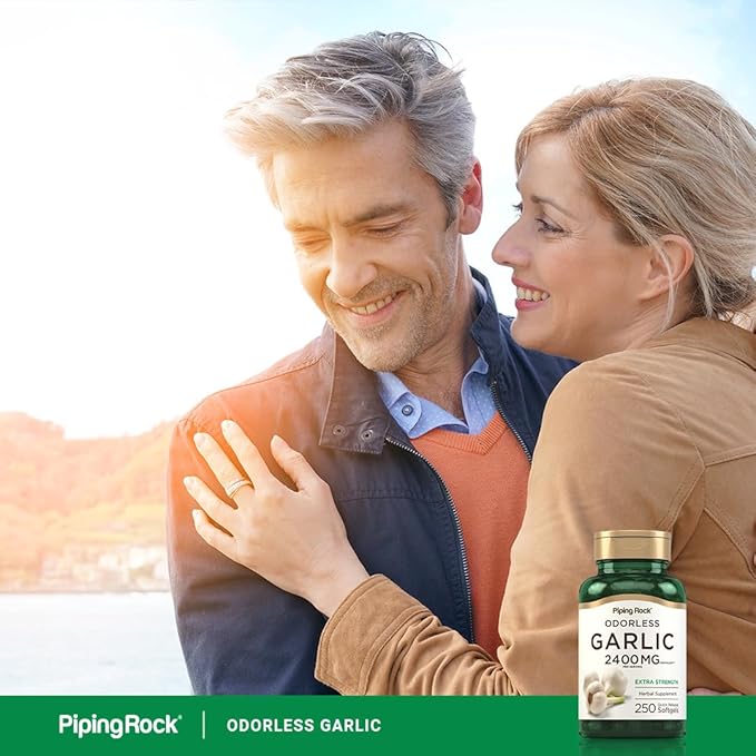Piping Rock Odorless Garlic Softgels 2400mg | 250 Pills | High Potency Extract | Herbal Supplement | Non-GMO, Gluten Free