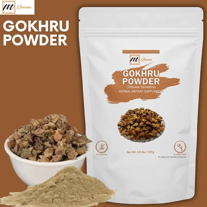 100% Natural Gokhru/Tribulus Terrestris Powder for, Skin and Health Care 0.5 LBS / 227 GMS
