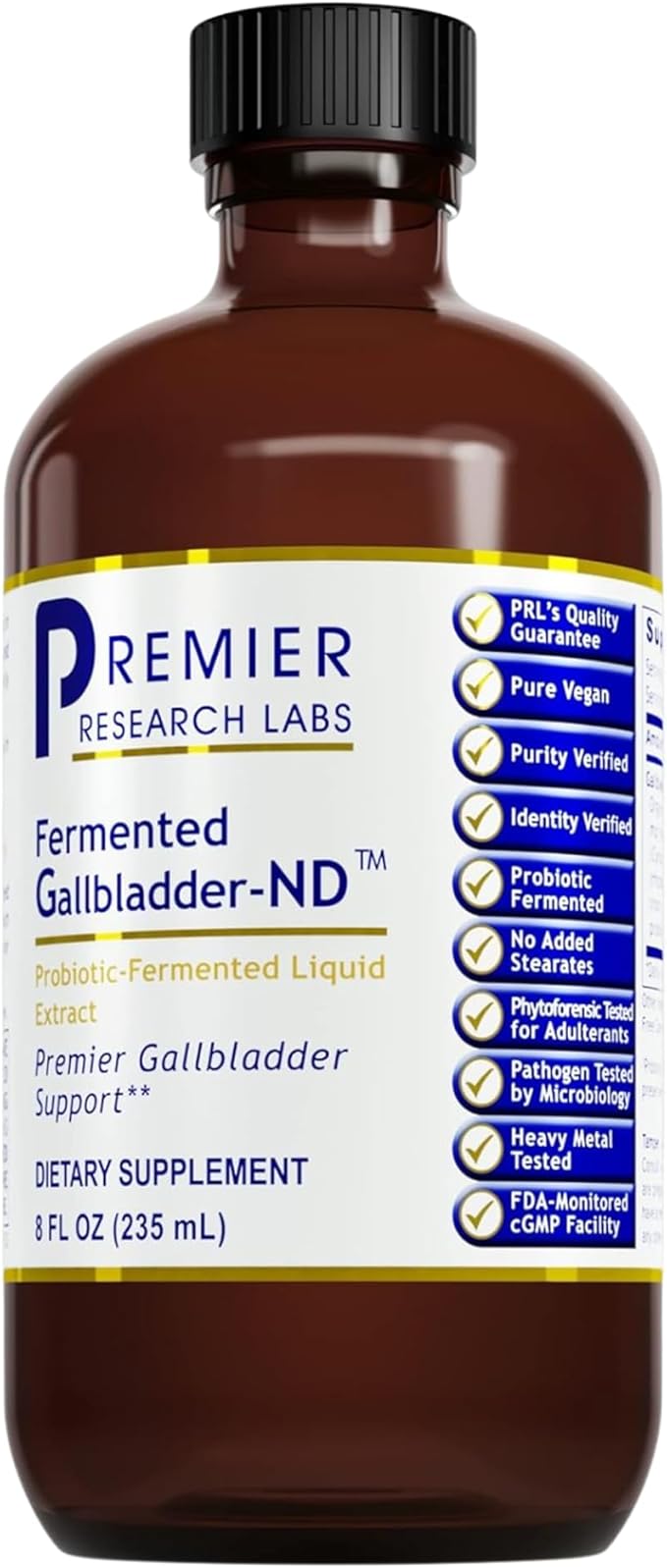 Premier Research Labs Fermented Gallbladder-ND - Probiotics for Gallbladder Health - with Artichoke, Beetroot Extract & Milk Thistle Extract - Pure Vegan - 8 fl oz