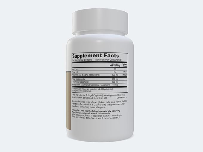 Advanced Gamma E Complex Vitamin Supplement, 60 Softgels
