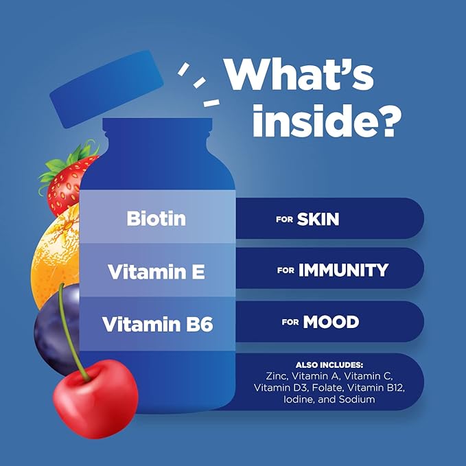 Natural Multivitamin for Men Gummies with Zinc - Vitamin D C A & Biotin B6 B12 Full Health Supplement