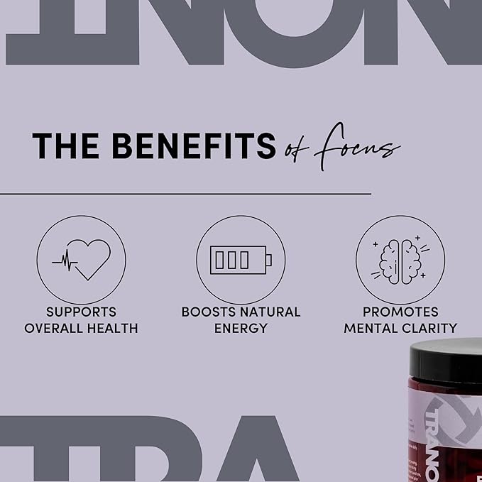 Tranont Focus Vitamin B Complex - Enhance Mental Clarity, Energy, and Immune Health with Natural Supplements, Green Tea & Lion's Mane Mushroom Supplement - Vegan, Gluten-Free - 90 Capsules