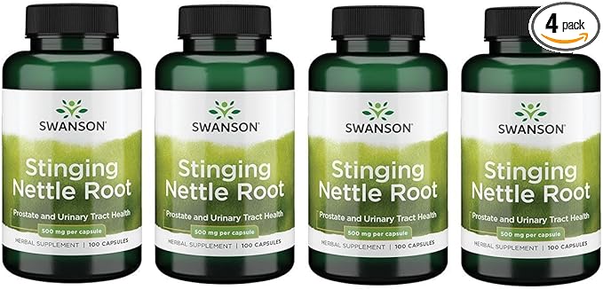 Swanson Stinging Nettle Root (Urtica Dioica) - Herbal Supplement - (100 Capsules, 500mg) (4 Pack)