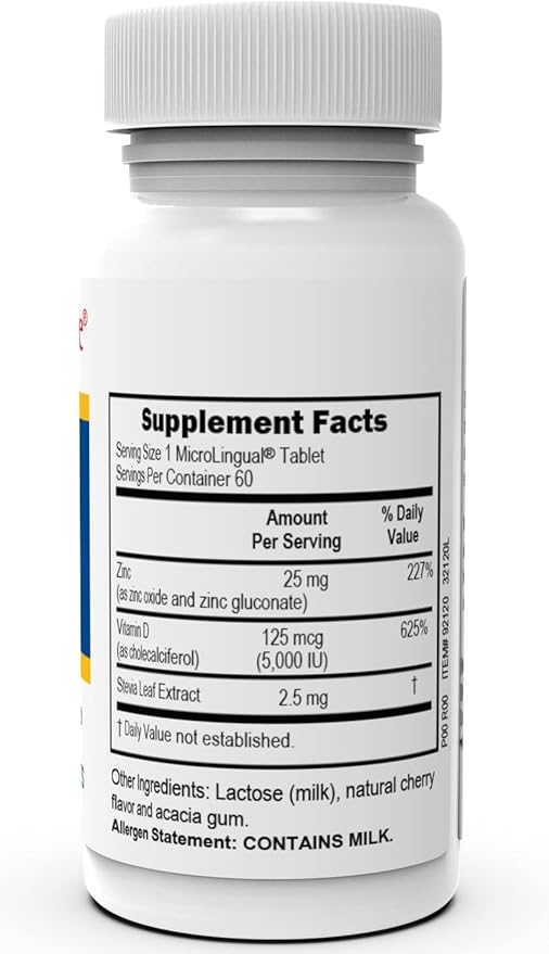 Superior Source Advanced Zinc 25 mg - Includes Vitamin D3 5,000 IU - Premium Immune Support Supplement for Men & Women - Non-GMO & Gluten-Free - 60 MicroLingual Dissolvable Tablets
