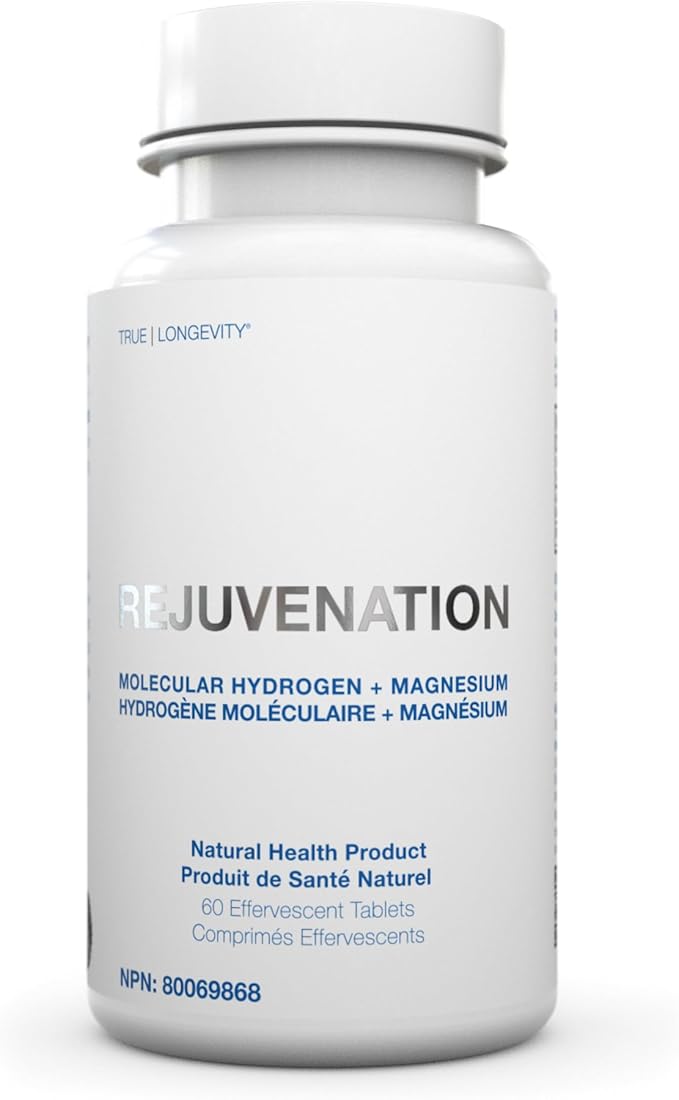 Rejuvenation Molecular Hydrogen Tablets with Magnesium: Highest Dose and Concentration, Supports Gut, Liver, Brain, Cardiovascular, Mitochondrial Health - Unflavored