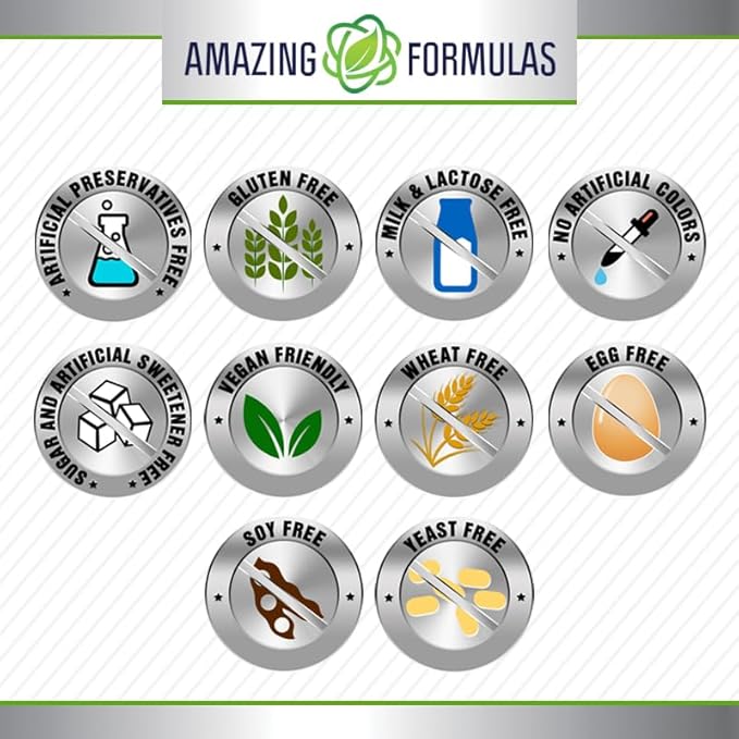 Amazing Formulas Quercetin 800mg with Bromelain 165mg, 120 Veggie Capsules Supplement | Non-GMO | Gluten Free | Made in USA