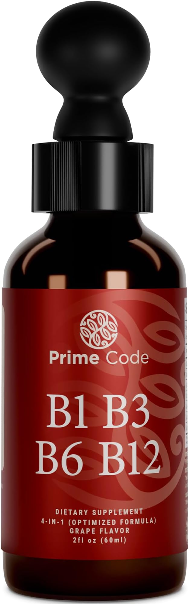 Prime Code Liquid Vitamin B1 Drops with Vitamin B3 B6 & B12 | B Complex Liquid Supplement | Thiamine Supplement for Adults | High Absorption | Immune Support | Non-GMO | Gluten-Free