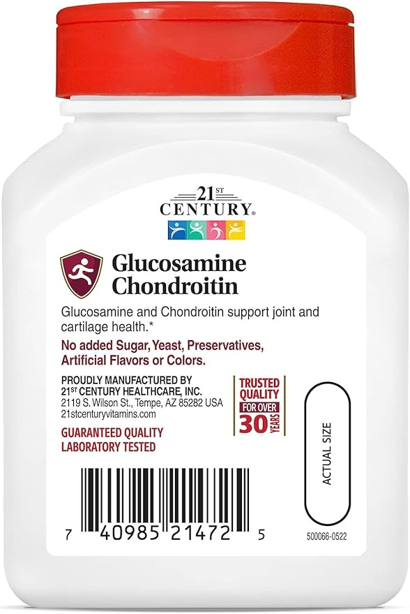 21st Century Glucosamine Chondroitin 250/200mg - Original Strength, 60 Count