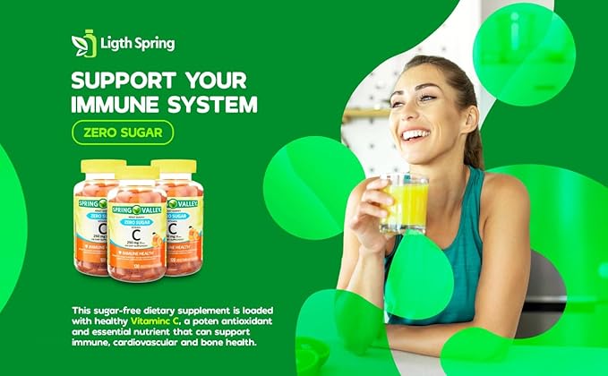 Zero Sugar Vitamin C Gummies Dietary Supplement, 250 mg, 120 Ct Bundle with Exclusive Vitamins & Minerals - A to Z - Better Ligth&Spring Guide
