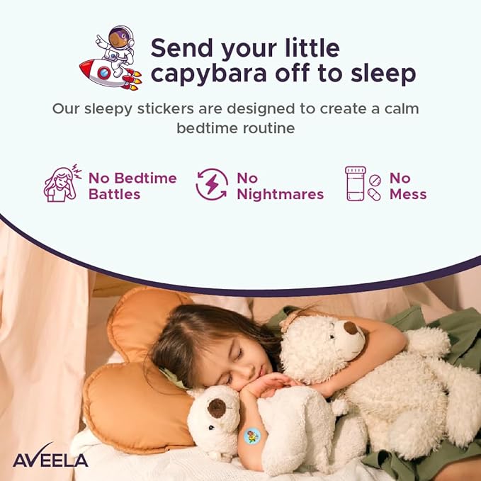 Sleep Patches for Kids with Melatonin | Natural Sleeping Aid | Calm and Relax Patch to Sleep Better | Toxin-Free Sleeping Device to Support Quality Sleep and Reduce Fatigue | Baby Sleep Aid