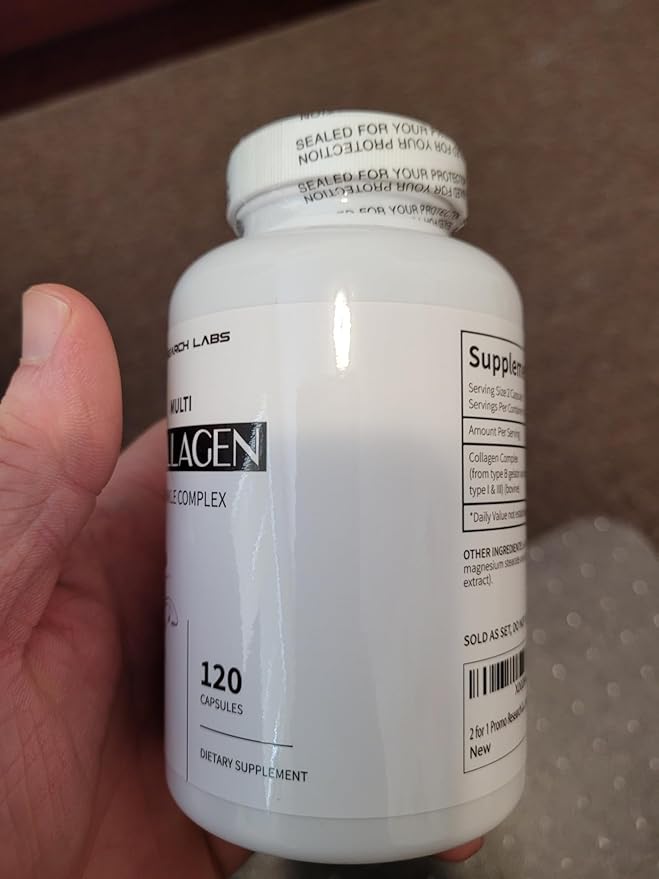 Research Labs 2 for 1 Promo 240 Collagen Pills - 6000 mg Per Day. Grass Fed Anti-Aging Support for Skin, Joints, Tendons, Bones, Hair and Nails. Paleo Friendly. Collagen Peptides Powder Supplement…