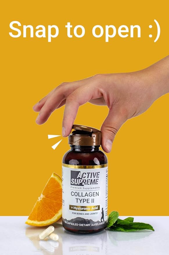 3 Pack Collagen Pills Type 2 for Joint and Cartilage Support - Grass Fed Beef Collagen Hydrolyzed Type 2 Capsules with Vitamin C and Hyaluronic Acid