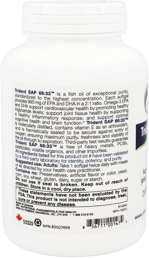 Nutritional Fundamentals for Health Trident SAP 66:33 120 gels
