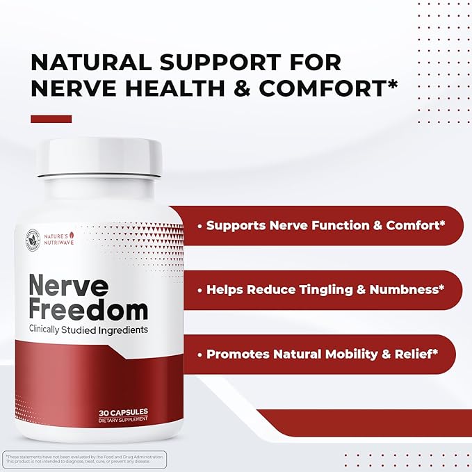NerveFreedom Capsules - Plant-Based Formula with Turmeric, Alpha Lipoic Acid, and Magnesium Glycinate – Non-GMO, Made in The USA, Easy-to-Use, 30 Capsules, 6 Month Supply
