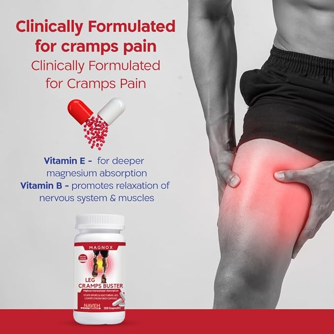MAGNOX® Leg Cramps Buster | 380mg Magnesium for Leg Cramps at Night | Magnesium Supplement for Muscle Spasms | 3X More Absorption | Dead Sea Minerals | Sleep & Muscle | 120 Caps