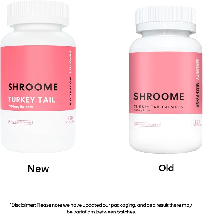 Turkey Tail Mushroom Capsules | 120 Capsules | Premium Beta Glucans | High Strength Extract | Mushroom Supplement | 100% Fruiting Bodies | No Additives | Vegan
