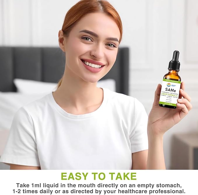 7c Sam e Liquid Supplement (S-Adenosylmethionine), Vitamin B6, B12 Added to Enhance Sam-e Effectiveness, 98% Absorption, Vegan, Non-GMO, Gluten-Free, 1 Fl Oz