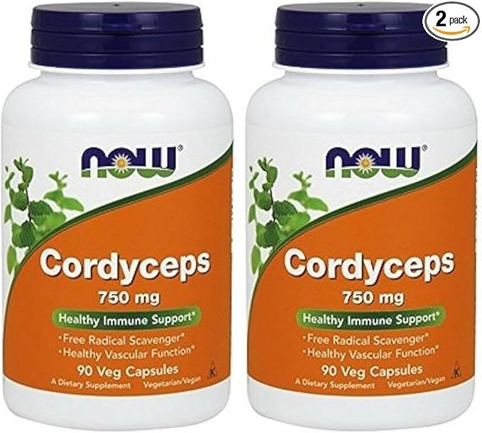 Now Cordyceps 750 mg,90 Veg Capsules (180)