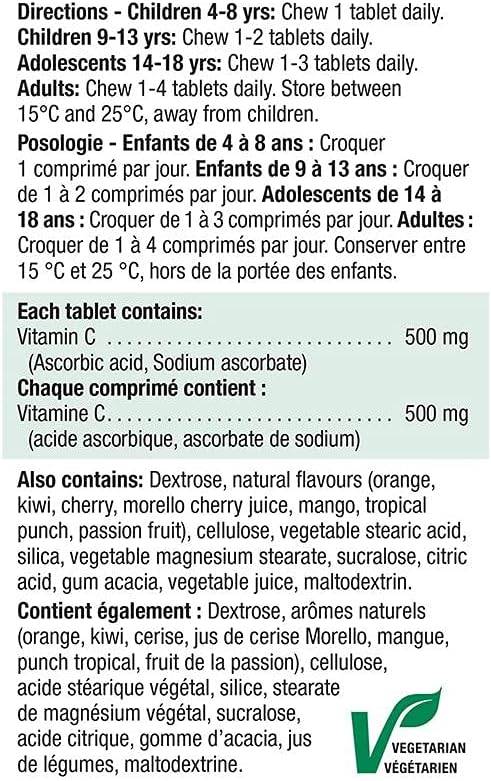 Jamieson Vitamin C Mixed Fruit 500mg 120 Tablets