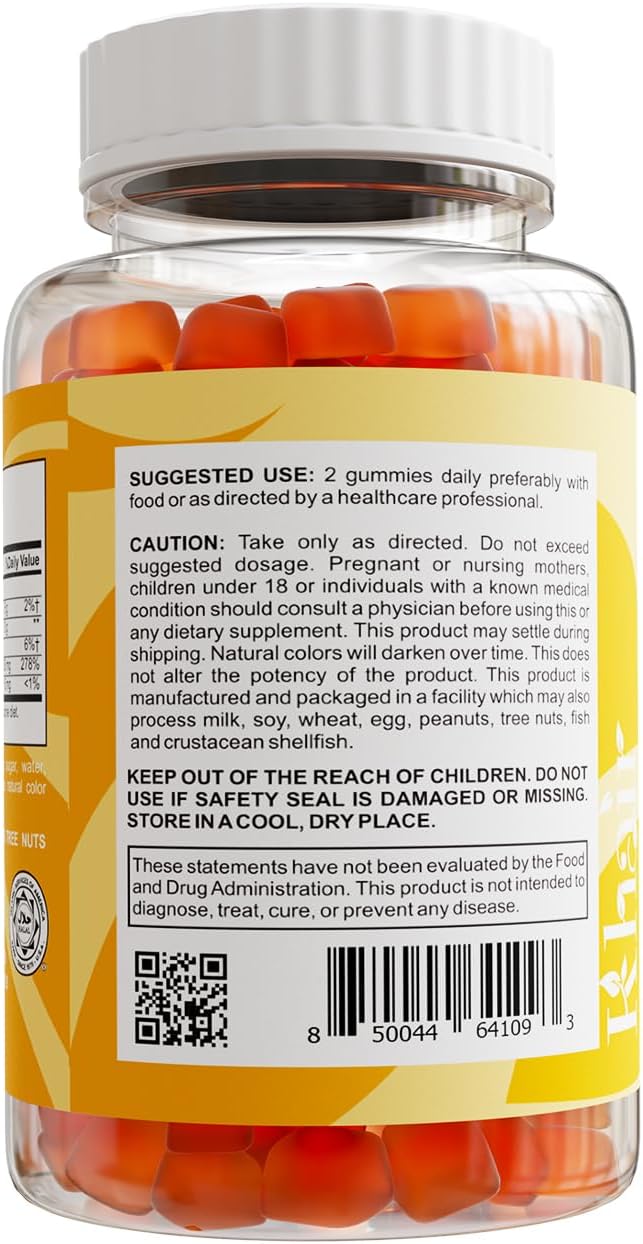 Khair Halal Vitamin C Gummies - Non GMO, Gluten-Free, Gelatin-Free, Vegetarian - Immune Support Gummies, Halal Delicious Vitamins for Adults & Kids - 60 Gummies