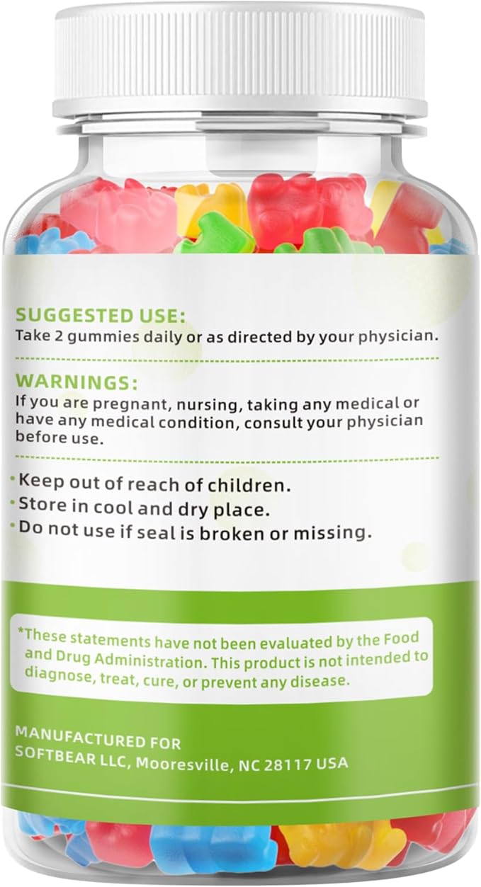 softbear Calcium Magnesium Zinc Gummies for Women, Calcium Magnesium Supplement Chewable Calcium 600 mg with Vitamin D3 for Bone Strength Vegan Mixed Fruit Flavor 120 Gummies