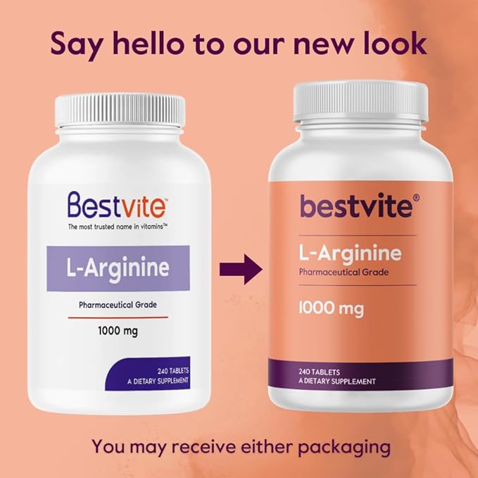 BESTVITE L-Arginine 1000mg (480 Tablets) (240 x 2) containing 20% More Pure L-Arginine as Compared to L-Arginine HCL Products