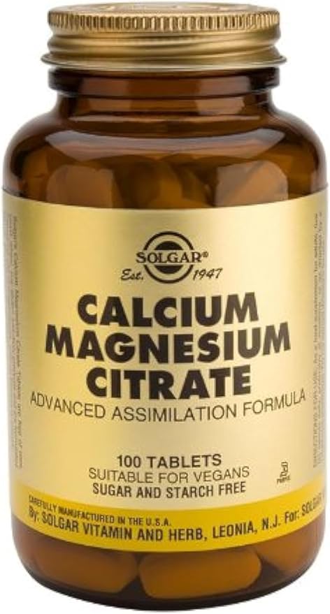 Solgar Calcium Magnesium Citrate - 100 Tablets, Pack of 2 - Non-GMO, Vegan, Gluten Free, Kosher - 40 Total Servings