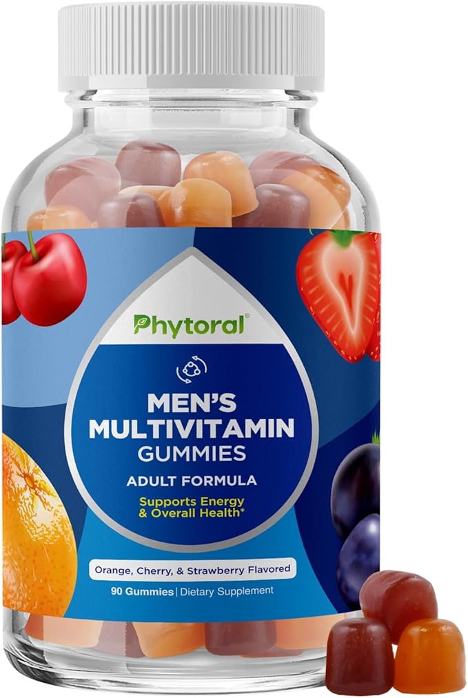 Natural Multivitamin for Men Gummies with Zinc - Vitamin D C A & Biotin B6 B12 Full Health Supplement