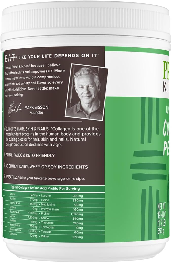 Primal Kitchen Collagen Peptides, Unflavored Collagen Powder, 1.2 Pounds