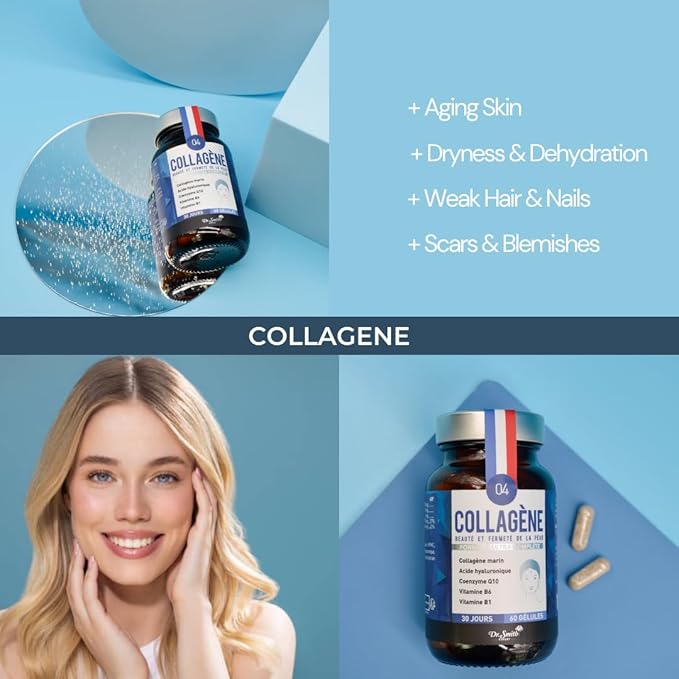 Collagen Complex - Hyaluronic Acid, Marine Collagen, Vitamin B1/B6, COQ10- Clean Natural Ingredients - Anti-Aging