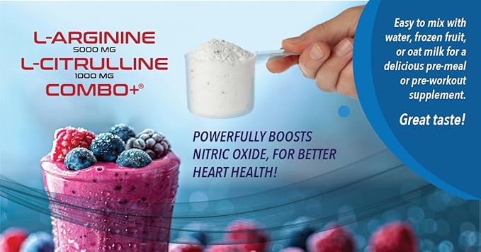 L-Arginine & L-Citrulline Combo+ - Cardio Health & Nitric Oxide Circulation Support Supplement Drink Mix (30 Servings, Over 13g per, 1 Month Supply!) (399g, Cherry)