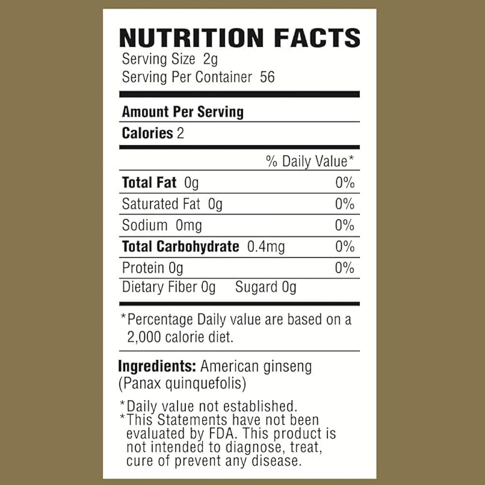 Zen Ginseng Powder - 4 oz. Bag of American Wisconsin Ginseng Extract - Non-GMO, Gluten Free - for Soups, Teas, Coffee, Juices, Smoothies and Baking.