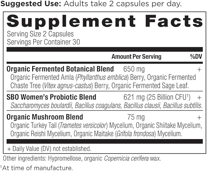 Ancient Nutrition Probiotics for Women, SBO Probiotics Women's 60ct, Digestive and Immune Support, Bloating Relief for Women, Gluten Free, Superfoods Blend, 25 Billion CFUs*