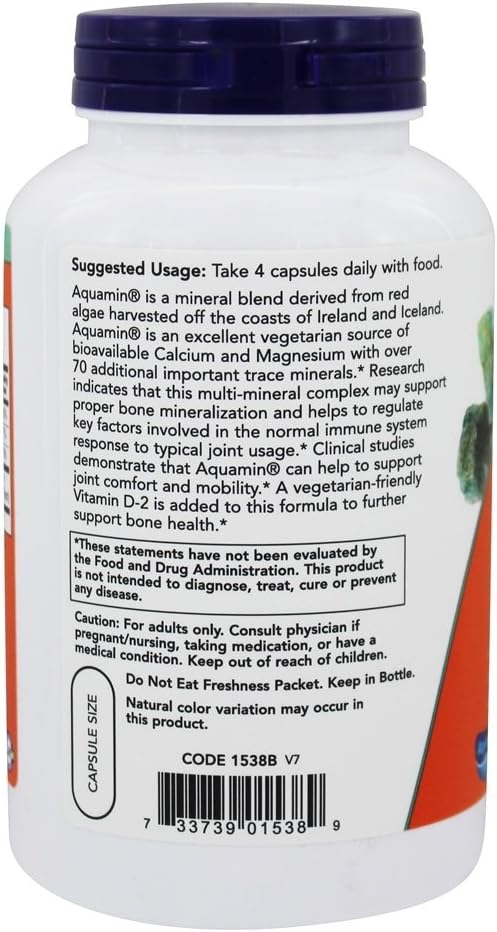 NOW Foods - Red Mineral Algae Vegetarian Calcium - 180 Vegetarian Capsules