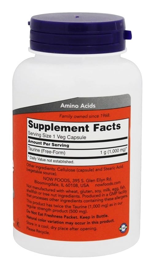 Now Foods: Taurine 1000 Milligram 100 Capsules