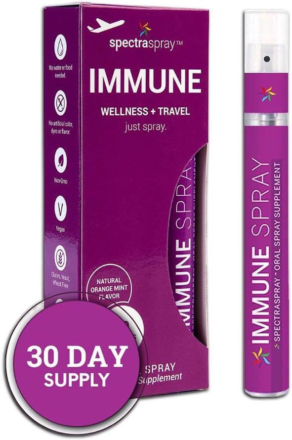 Spectraspray Immune Support Vitamin Spray - Vitamins C, E, Zinc and L-Lysine, 30 Day Supply per Spray