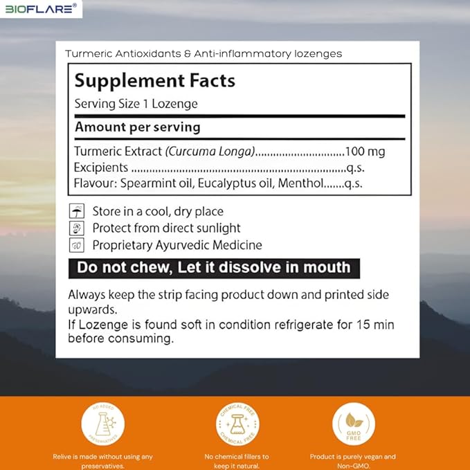 Turmeric Advance Formula Lozenges for Sore Throat Relief | Clinically Tested Turmeric Supplement for Immunity, Inflammation, Liver Support & Digestive Health (5-Pack)