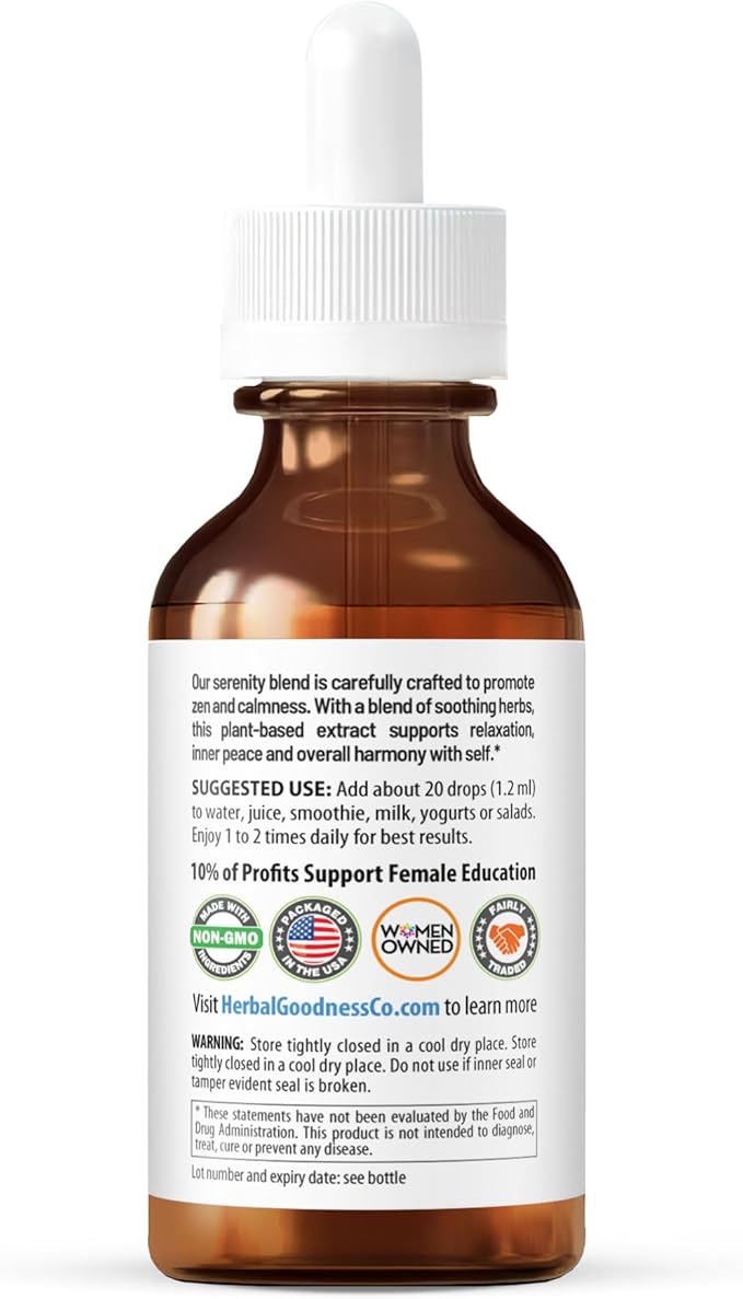 Herbal Goodness Don't Give a Rats Bee-hind - 2 Fl.oz - Calm Aid, Herbal Supplement, Kava Drops, Chamomile Supplement, Lemon Balm | Calming Supplements for Adults, Supports Relaxation