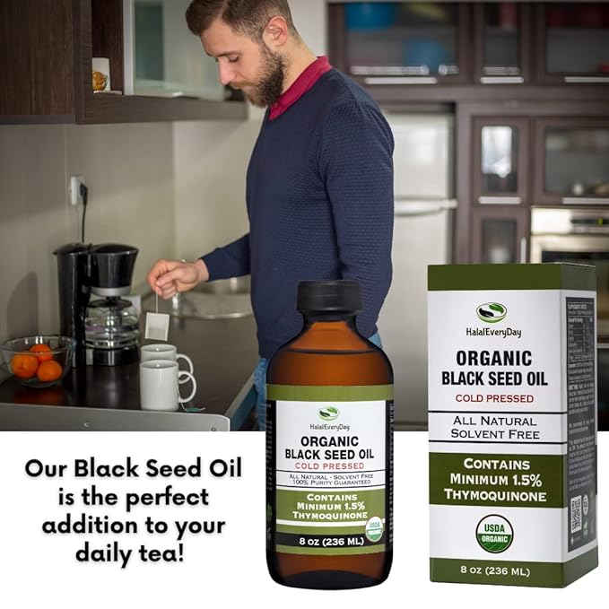 Organic Black Seed Oil - USDA Certified Cold Pressed Glass Bottle Over 1.5% Thymoquinone 3X strength Turkish Black Cumin Nigella Sativa non-GMO 100% Pure Blackseed Oil (1oz Glass Dropper Bottle)