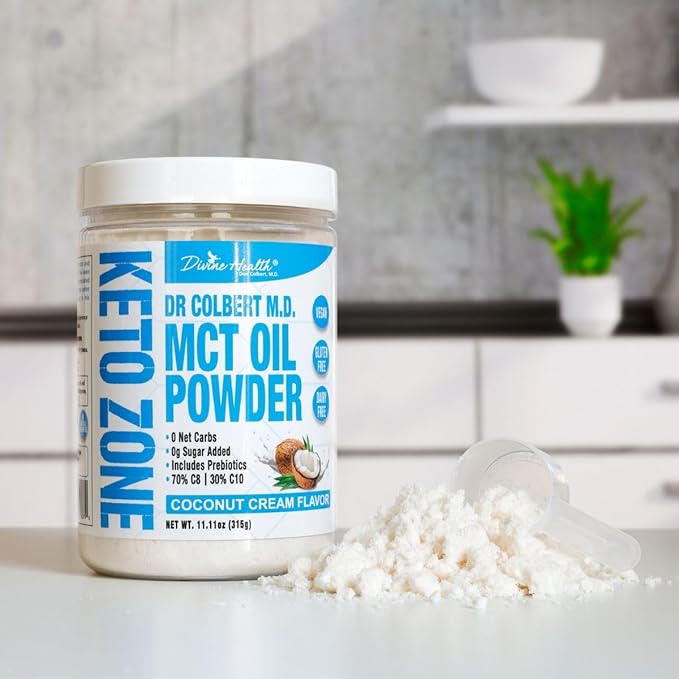 Keto Zone MCT Oil Powder | Coconut Cream Flavor | 30 Day Supply | 75/C8 25/C10 | 0 Net Carbs | All Natural Keto Approved For Ketosis |