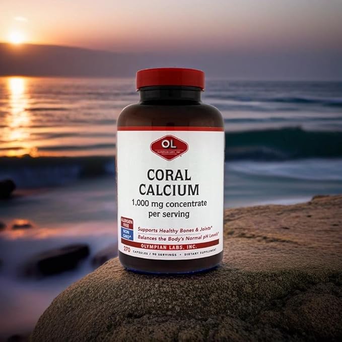Olympian Labs Coral Calcium | 1g Per Serving | 1000 mg | 270 Capsules Supporting Healthy Bones and Joints
