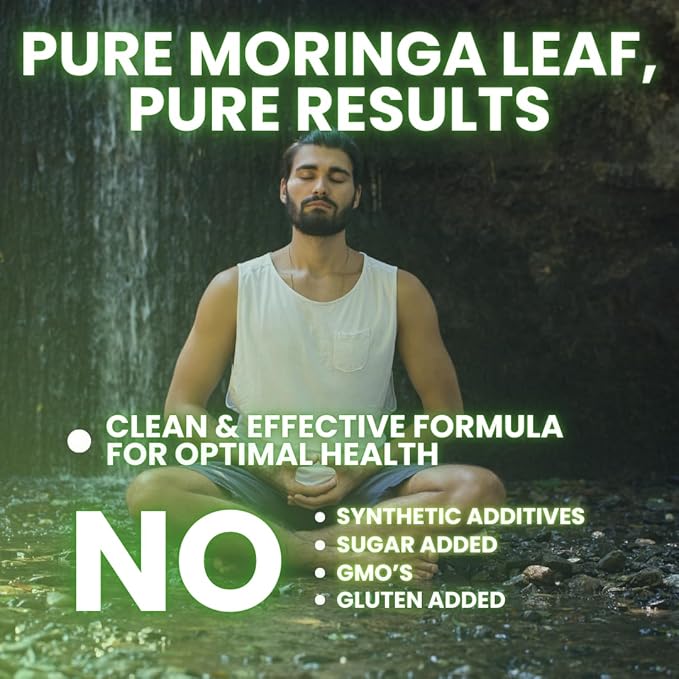 Moringa Capsules – 90 Pure Moringa Powder Capsules Packed with Nutrients for Immune Support, and Daily Health
